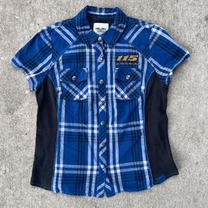 Harley-Davidson Black and Blue Plaid Shirt